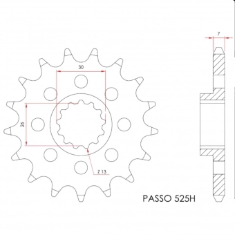 Pinhão X7 17 Dentes BMW S1000RR Passe 525H Alta Resistência