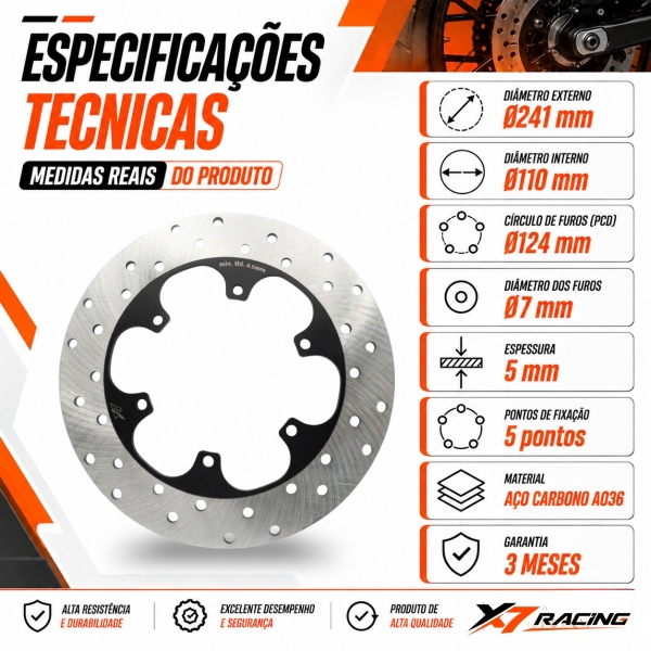 Disco Freio Traseiro Royal Enfield Himalayan 411 Scram 411 Continental GT 650 Interceptor 650