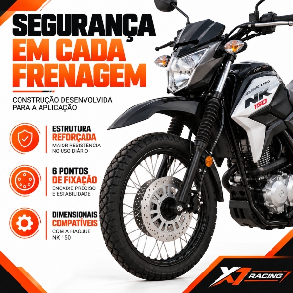DISCO FREIO DIANTEIRO HAOJUE NK 150 240MM X7 RACING
