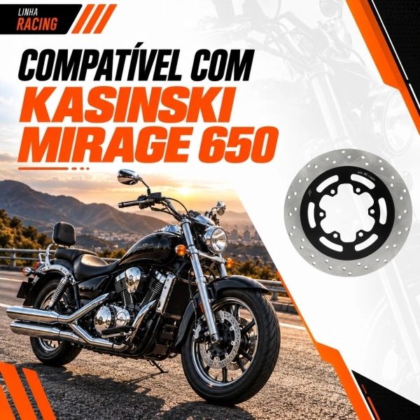 Disco De Freio Traseiro Novo Moto Kasinski Mirage 650 Reforçado Aço Carbono X7racing